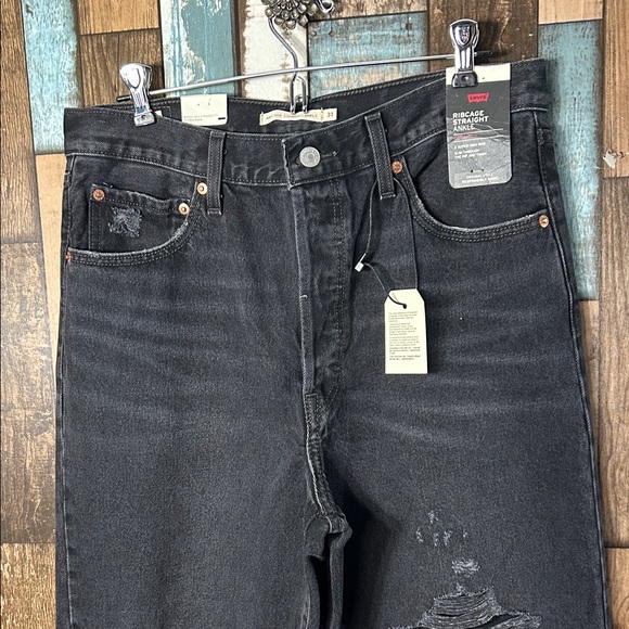 Levi's ribcage straight ankle black button fly Jeans - Picture 5 of 15